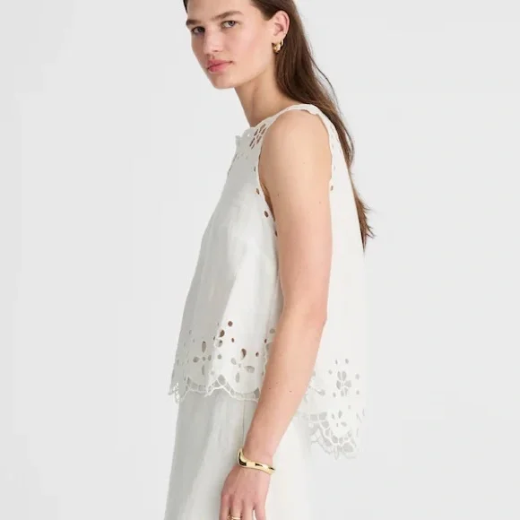 Madewell Cream Eyelet Sleeveless Top - Picture 3 of 6